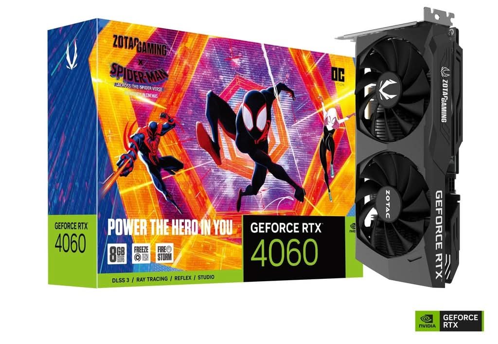 ZOTAC GEFORCE RTX 4060 8GB TWIN EDGE OC SPIDERMAN EDITION GRAPHIC CARD