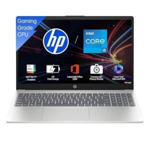 HP 15, 13th Gen Intel Core i5-13420H, (16GB DDR4, 512GB SSD), FHD, Anti-Glare, Micro-Edge, 15.6''/39.6cm, Win11, M365 Basic(1yr) Office24, Silver, 1.65kg, FR0045TU, Camera w/Shutter, Backlit Laptop