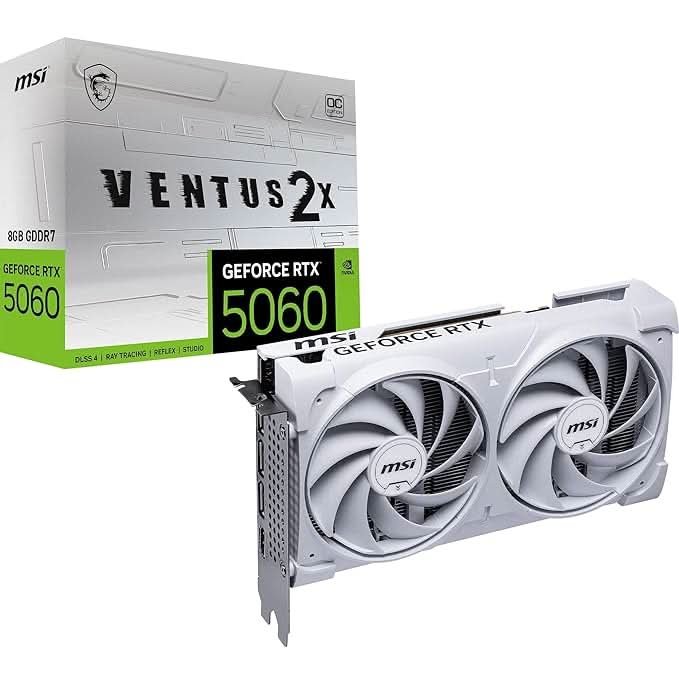 MSI GeForce RTX 5060 8G Ventus 2X OC White Graphic Card