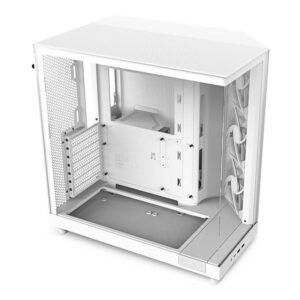 NZXT CHASSIS H6 FLOW (2023) COMPACT DUAL-CHAMBER ATX - ALL WHITE-CC-H61FW-01